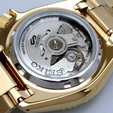 Seiko 5 Sports US Special Edition Automatic Blue Dial Gold Steel Strap Watch For Men - SRPK20