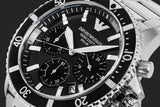 Emporio Armani World Explorer Black Dial Silver Steel Strap Watch for Men - AR11739