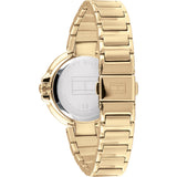 Tommy Hilfiger Angela White Dial Gold Steel Strap Watch for Women - 1782128
