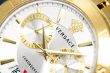Versace V Racer Chronograph White Dial Gold Steel Strap Watch for Men - VBR060017