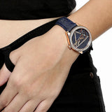 Guess Little Flirt Quartz Blue Dial Blue Leather Strap Watch For Women - W0456L6