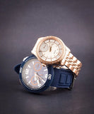 Guess Trade Blue Dial Blue Silicone Strap Watch for Men - W0967G2