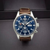 IWC Pilot’s Watch Chronograph Edition “Le Petit Prince” Blue Dial Brown Leather Strap Watch for Men - IW377714