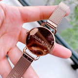 Calvin Klein Even White Dial Rose Gold Mesh Bracelet Watch for Women - K7B23626