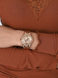 Fossil Riley Multifunction Rose Gold Dial Rose Gold Steel Strap Watch for Women - ES2811