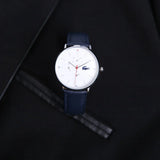 Lacoste Moon Multifunction White Dial Blue Leather Strap Watch for Men - 2010975